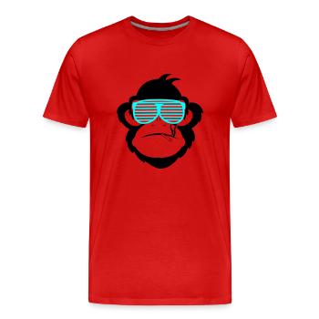 Singe fumeur 2 - T-shirt bio Premium Homme - rouge - Devant - Damien (186cm)