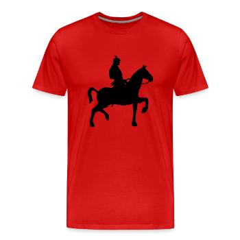Cavalier samouraï - T-shirt bio Premium Homme - rouge - Devant - Damien (186cm)