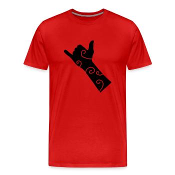 hand - Männer Premium Bio T-Shirt - Rot - Vorne - Damien (186cm)