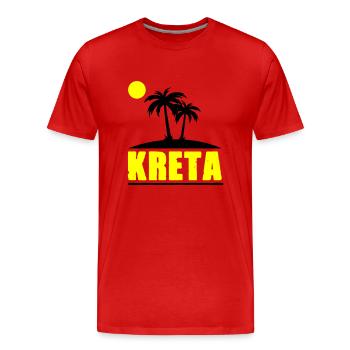 Crète - T-shirt bio Premium Homme - rouge - Devant - Damien (186cm)