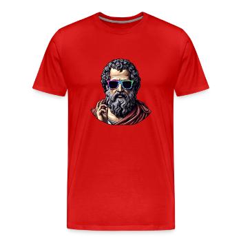 Cool Philosopher - Men's Premium Organic T-Shirt - red - Front - Damien (186cm)
