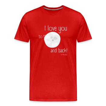 Liebe zum Mond und zurück – romantisches Design - Männer Premium Bio T-Shirt - Rot - Vorne - Damien (186cm)