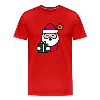 Drôle de Père Noël - T-shirt bio Premium Homme - rouge - Devant - Damien (186cm)