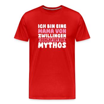 Mom of twins - Men's Premium Organic T-Shirt - red - Front - Damien (186cm)
