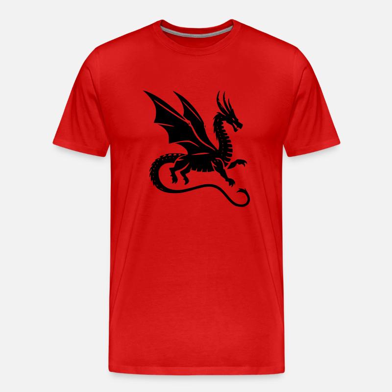 Drache - Männer Premium Bio T-Shirt - Rot