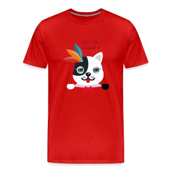 Chat glamour - T-shirt bio Premium Homme - rouge - Devant - Damien (186cm)