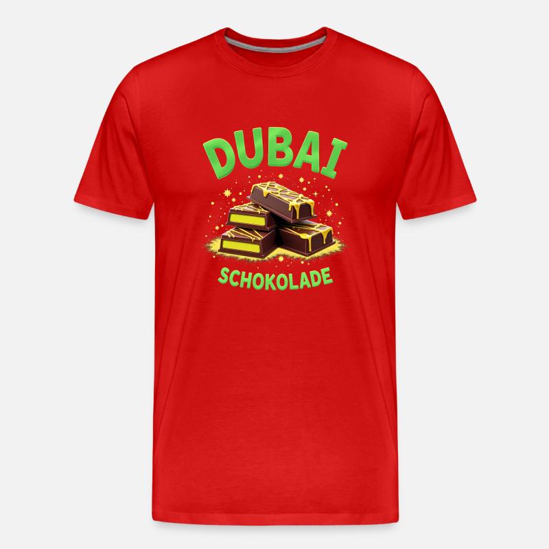 Dubai-Schokolade - Schokolade-Spass - Männer Premium Bio T-Shirt - Rot