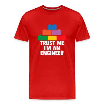 Brick Builder Brick Building Master Builder - Men's Premium Organic T-Shirt - red - Front - Damien (186cm)