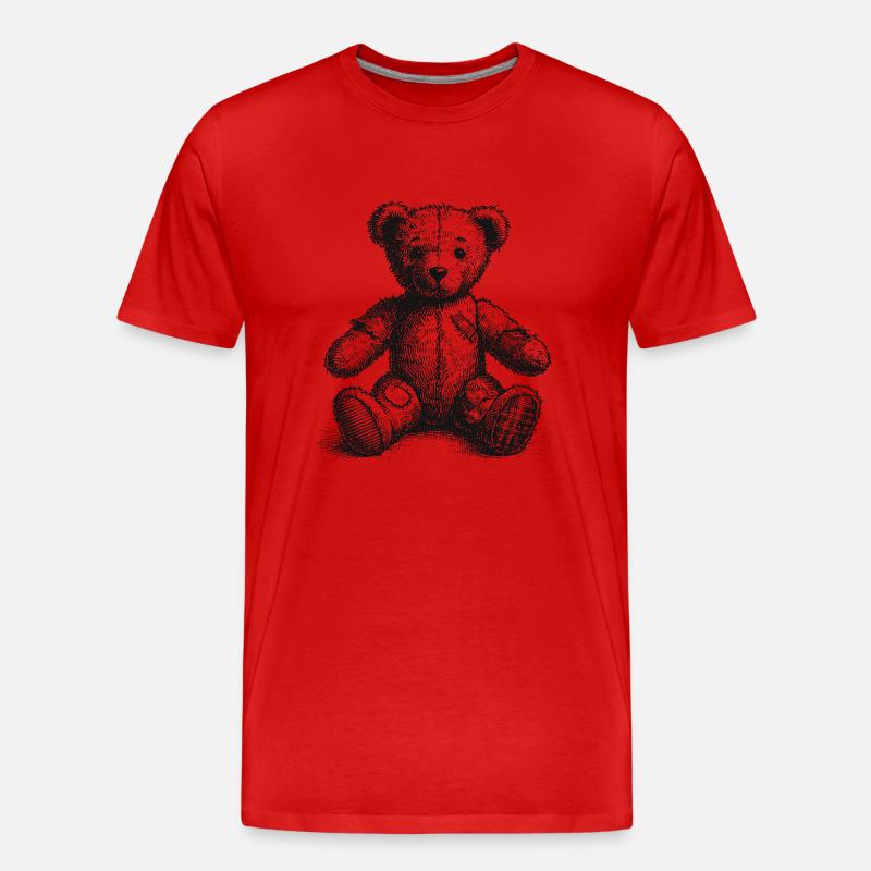 Teddybär - Männer Premium Bio T-Shirt - Rot