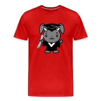 Bunny College School Graduation Abitur Certificate Sweet - Men's Premium Organic T-Shirt - red - Front - Damien (186cm)