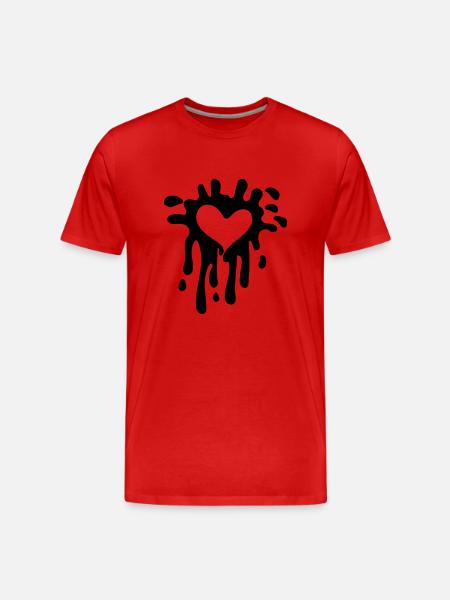 Herz - Männer Premium Bio T-Shirt - Rot