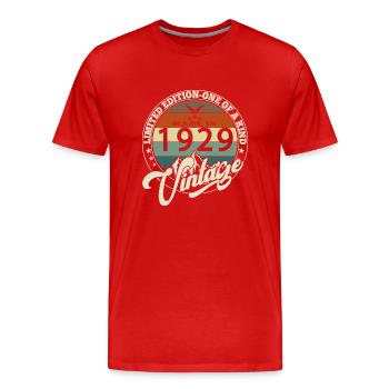 Jahrgang 1929 Das Beste von 1929 - 96 Jahre alter Geburtstag - Männer Premium Bio T-Shirt - Rot - Vorne - Damien (186cm)