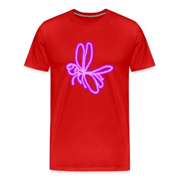 Libellule néon - T-shirt bio Premium Homme - rouge - Devant - Damien (186cm)