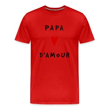 Papa D'Amour - Männer Premium Bio T-Shirt - Rot - Vorne - Damien (186cm)