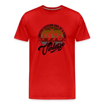 Vintage élégant : 1976 Cadeau rétro 1976 2025 - T-shirt bio Premium Homme - rouge - Devant - Damien (186cm)