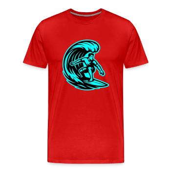 Surfeur Wave Surf - T-shirt bio Premium Homme - rouge - Devant - Damien (186cm)