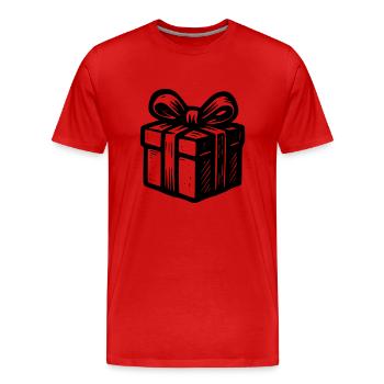 Weihnachtsgeschenk - Männer Premium Bio T-Shirt - Rot - Vorne - Damien (186cm)
