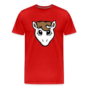 cheval mignon poney fille femelle fille cheval fille - T-shirt bio Premium Homme - rouge - Devant - Damien (186cm)