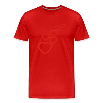 cœur - T-shirt bio Premium Homme - rouge - Devant - Damien (186cm)