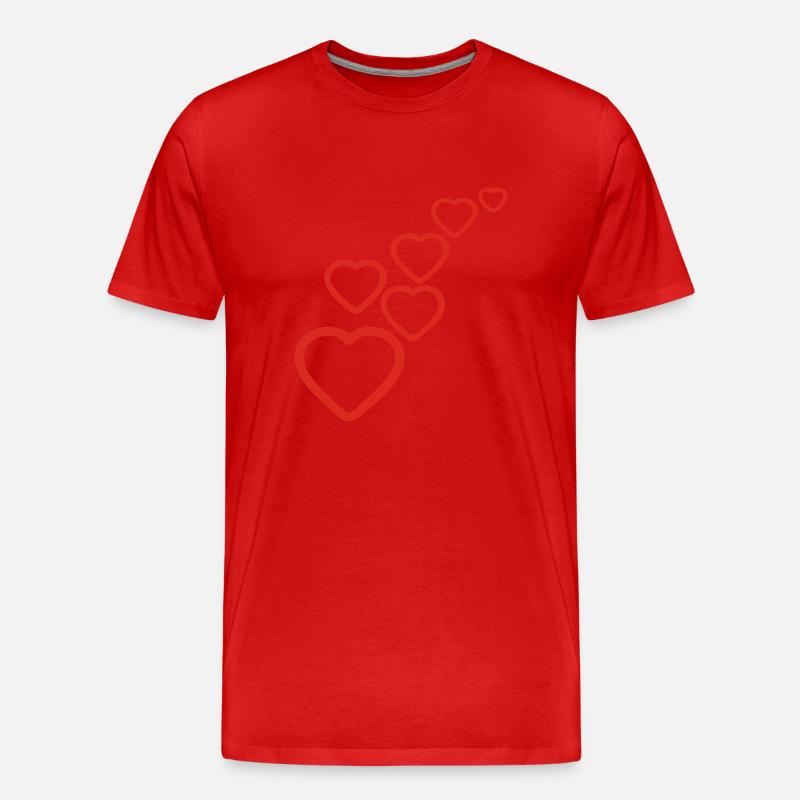Valentin Herzen - Männer Premium Bio T-Shirt - Rot