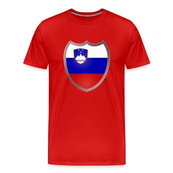 Slovénie (Slovénie _Wappen) - T-shirt bio Premium Homme - rouge - Devant - Damien (186cm)