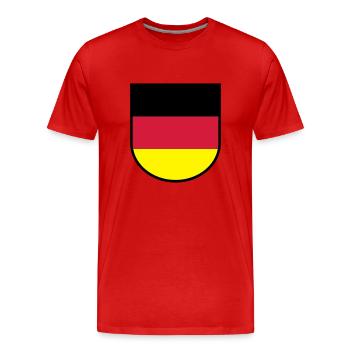 Manteau de l'Allemagne des bras - T-shirt bio Premium Homme - rouge - Devant - Damien (186cm)