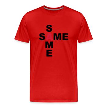 SAME SAME but different - Männer Premium Bio T-Shirt - Rot - Vorne - Damien (186cm)