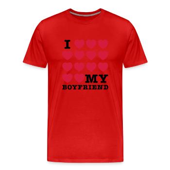 J'aime mon amie (3) - T-shirt bio Premium Homme - rouge - Devant - Damien (186cm)
