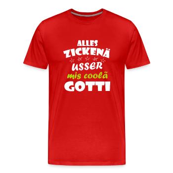 coole gotti - T-shirt bio Premium Homme - rouge - Devant - Damien (186cm)