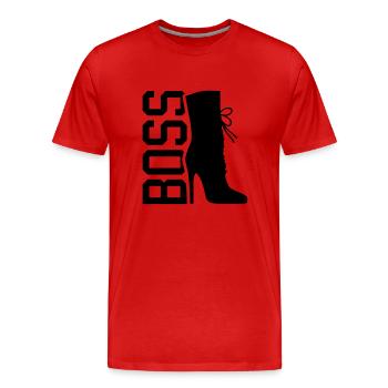 high_heel_boss_la1 - Männer Premium Bio T-Shirt - Rot - Vorne - Damien (186cm)