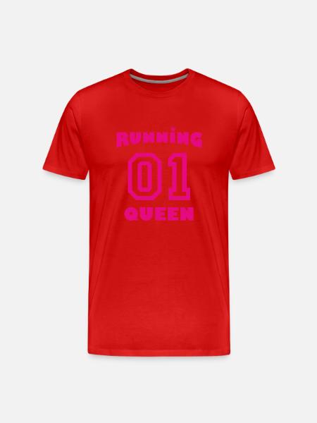 Running Queen - pink - Männer Premium Bio T-Shirt - Rot