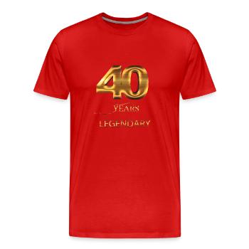 40. Geburtstag - Männer Premium Bio T-Shirt - Rot - Vorne - Damien (186cm)