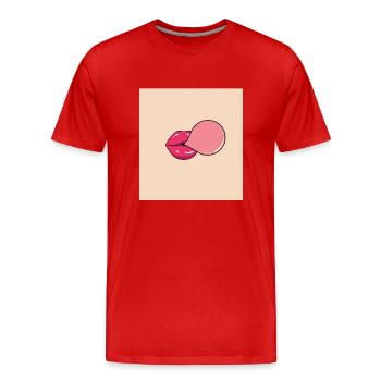 masque de drôle de visage bulle bulle de gomme - T-shirt bio Premium Homme - rouge - Devant - Damien (186cm)