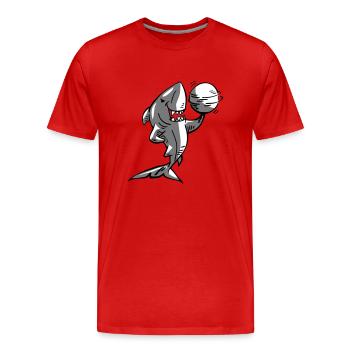 2020 11 30 Hai mit - Männer Premium Bio T-Shirt - Rot - Vorne - Damien (186cm)