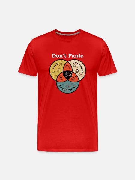 Don't Panic 42 Svar Spørgsmål Life Universe Rest - Herre Premium T-shirt økologisk - rød