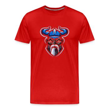 Emblème Viking Esports - T-shirt bio Premium Homme - rouge - Devant - Damien (186cm)