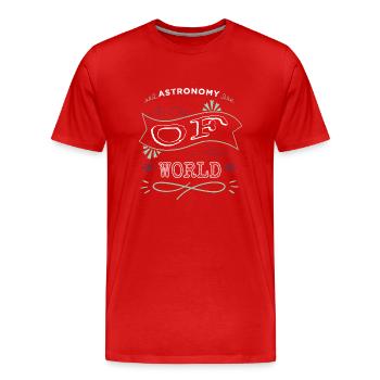believe weightless night sky spaceship birthday - Men's Premium Organic T-Shirt - red - Front - Damien (186cm)