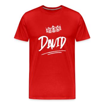David - Männer Premium Bio T-Shirt - Rot - Vorne - Damien (186cm)