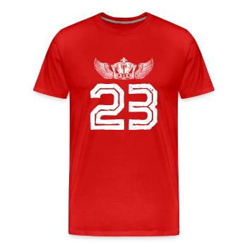 23 Number crown - Men's Premium Organic T-Shirt - red - Front - Damien (186cm)