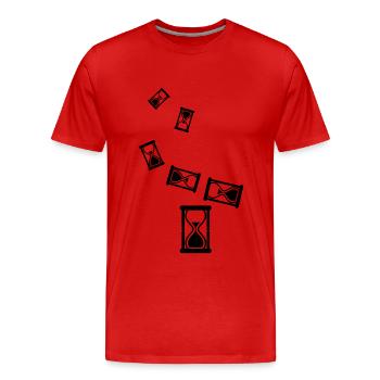Icône de sablier - T-shirt bio Premium Homme - rouge - Devant - Damien (186cm)