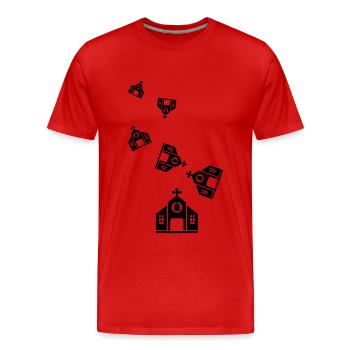 Foi de l’Église - T-shirt bio Premium Homme - rouge - Devant - Damien (186cm)
