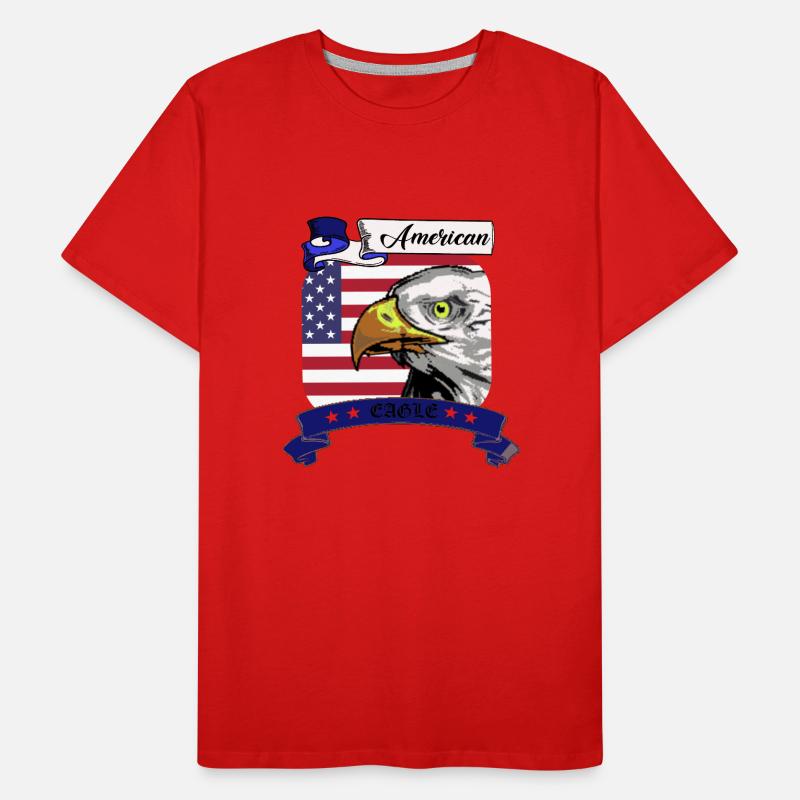 American Eagle, Amerika, Flagge mit Adler Männer Premium Bio T-Shirt
