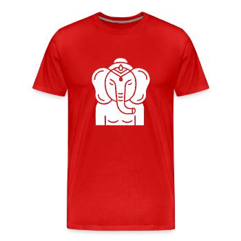 Symbol of an Indian elephant - Men's Premium Organic T-Shirt - red - Front - Damien (186cm)