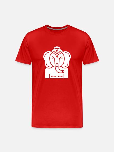 Symbol of an Indian elephant - Men's Premium Organic T-Shirt - red