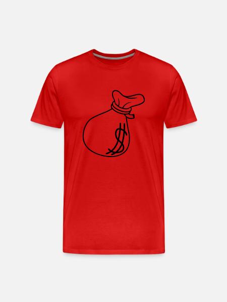 Dollar Symbol Money Bag - Men's Premium Organic T-Shirt - red