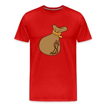 Dollar Symbol Geld Sack - Männer Premium Bio T-Shirt - Rot - Vorne - Damien (186cm)