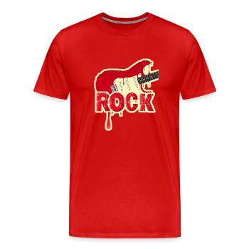 Schmelzende E-Rock-Gitarre - Männer Premium Bio T-Shirt - Rot - Vorne - Damien (186cm)