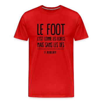 Foot citation humour - T-shirt bio Premium Homme - rouge - Devant - Damien (186cm)