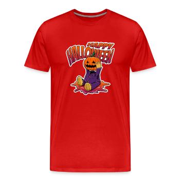 Joyeux halloween - T-shirt bio Premium Homme - rouge - Devant - Damien (186cm)