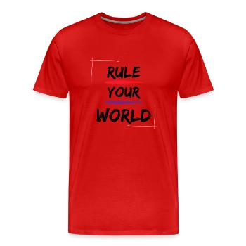 Rule your World - Männer Premium Bio T-Shirt - Rot - Vorne - Damien (186cm)